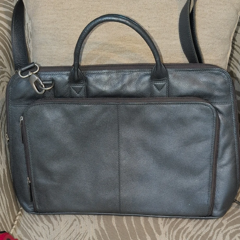 Vintage Wilson's Gray Leather Briefcase